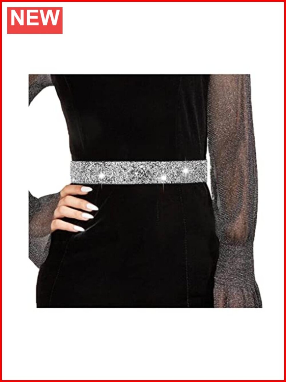 Rhinestone Elastic Waist Belt Shiny Wedding Sash Formal Dress Belt